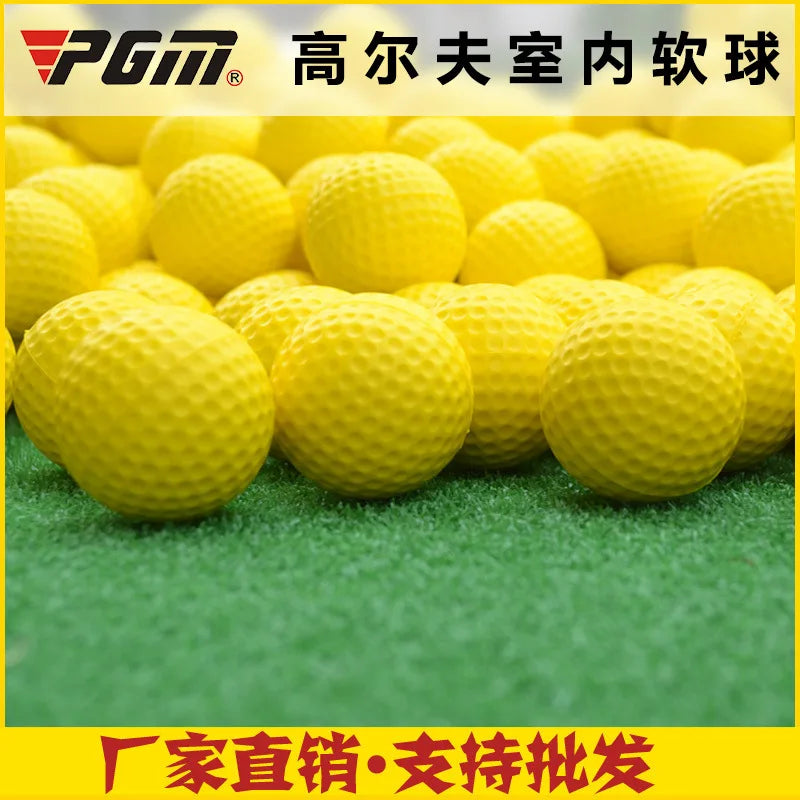 10pcs Yellow PU Foam Golf Balls - Indoor/Outdoor Training